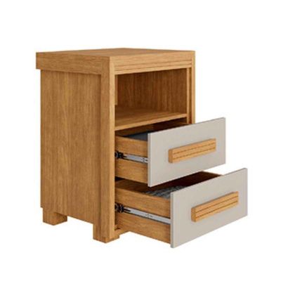 Mesa De Cabeceira 2 Gavetas Tóquio 100% Mdf - Casa Chick Cinamomo/off White