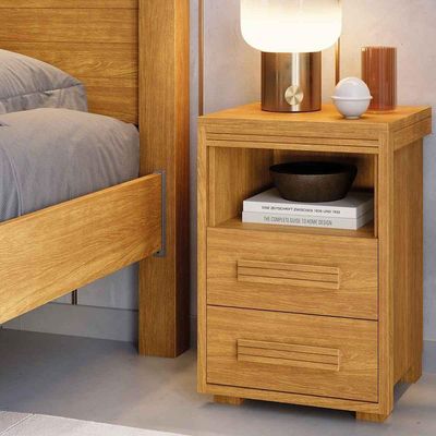 Mesa De Cabeceira 2 Gavetas Tóquio 100% Mdf - Casa Chick Cinamomo