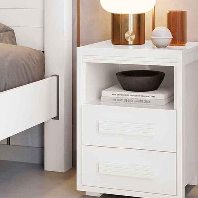 Mesa De Cabeceira 2 Gavetas Tóquio 100% Mdf - Casa Chick Branco