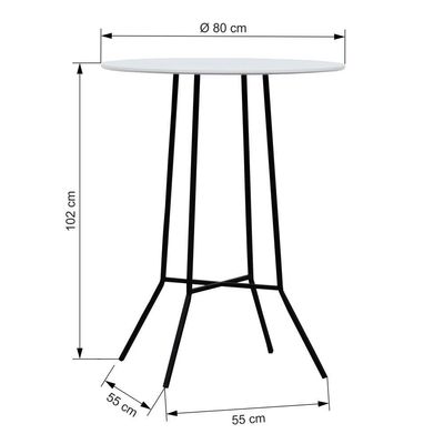 Mesa Alta Bistrô Gabi Metal Redondo - Branco
