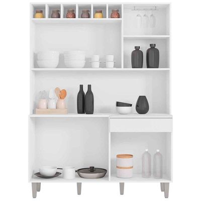 Kit De Cozinha Aline 6 Portas E 1 Gaveta Preto