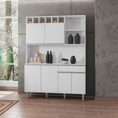 Kit De Cozinha Aline 6 Portas E 1 Gaveta Branco