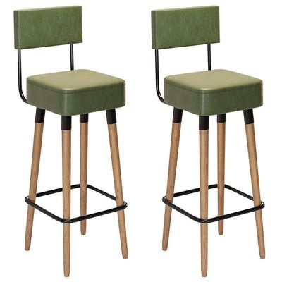 Kit 4 Banquetas Para Bancada Estofada Bariloche Verde