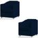 Kit 2 Poltronas Luiza Suede Azul Marinho