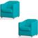 Kit 2 Poltronas Luiza Suede Azul Turquesa