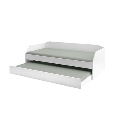 Bicama Solteiro Duo Com Cama Auxiliar Em Mdf Premium Branco - Cor: Branco