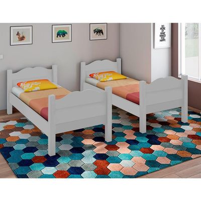 Beliche Multifuncional Que Vira 2 Camas Madrid Com Grades De Proteção Branco - Cor: Branco