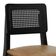 Banqueta Gabi Madeira Maciça Encosto C- Telinha C- 68cm Altura - Preto Assento Estofado Corano Marrom Mescla