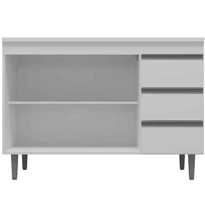 Balcão De Pia 100 Cm Adriana 2 Portas 3 Gavetas Branco