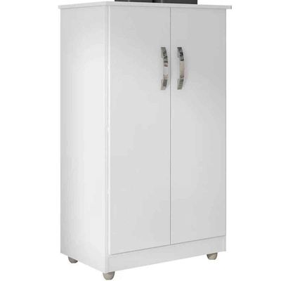 Armário Multiuso Rosa 2 Portas 3 Prateleiras Branco