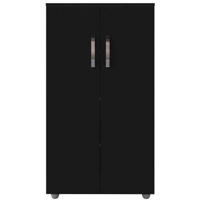 Armário Multiuso Rosa 2 Portas 3 Prateleiras Preto
