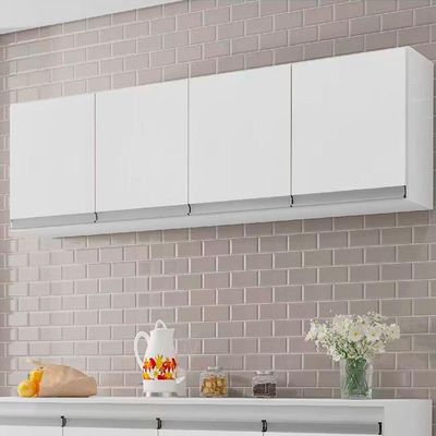 Armário Aéreo Cozinha Adriana 4 Portas 150 Cm Branco