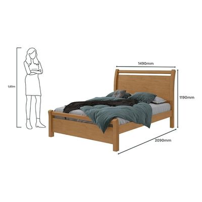 Cama De Casal Madeira Amêndoa Reali Lopas Amêndoa