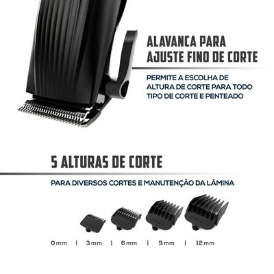 Cortador de Cabelos Britânia BCR03 9 Acessórios 18W 127V