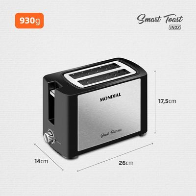 Torradeira Mondial T-13 Tostador Pães-127v-preto/inox