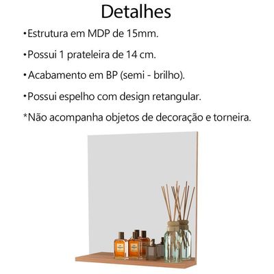 Conjunto Para Banheiro Gabinete Com Cuba E Espelheira Amendoa Bn3630x41x42 Tecno Mobili Amendoa