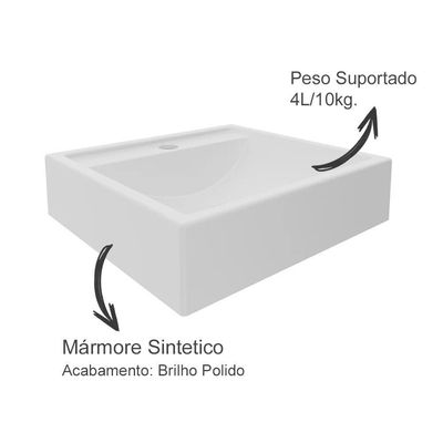 Conjunto 3 Peças Para Banheiro Bn3600x43x44 Branco Tecno Mobili Branco