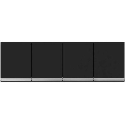Armário Aéreo Cozinha Adriana 4 Portas 150 Cm Preto