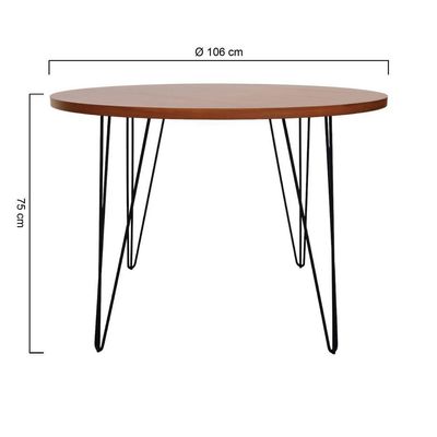 Mesa De Jantar Spectro Redonda ø1060x750 - Preto Amêndoa
