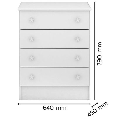 Cômoda Infantil Doce Mel 4 Gavetas Branco