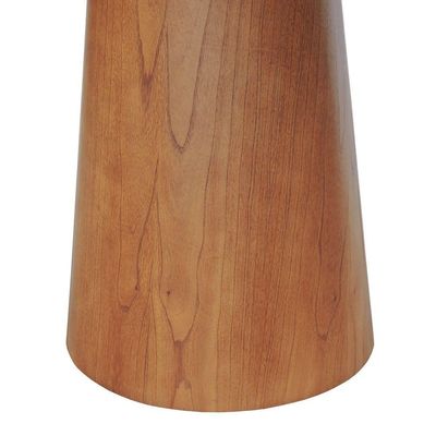 Mesa De Jantar Base Cone Laminado Cinamomo Amêndoa Tampo 120 Laqueado Branco