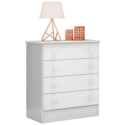 Cômoda Infantil Doce Mel 4 Gavetas Branco