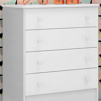 Cômoda Infantil Doce Mel 4 Gavetas Branco