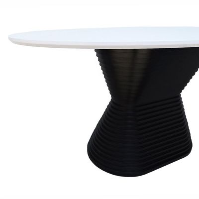 Mesa De Jantar Apollo Tampo Oval 160x90cm Preto-branco