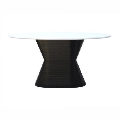 Mesa De Jantar Apollo Tampo Oval 160x90cm Preto-branco