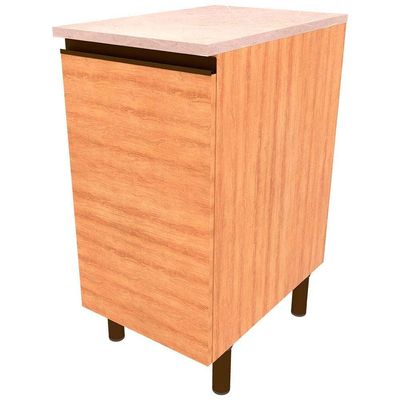 Balcão Cristal MDP 15 mm com 1 Porta e 1 Prateleira Bartira Lâmina Mel