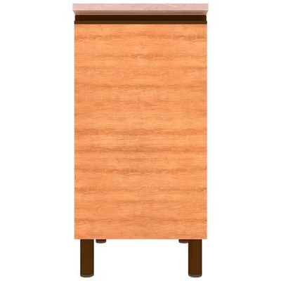 Balcão Cristal MDP 15 mm com 1 Porta e 1 Prateleira Bartira Lâmina Mel