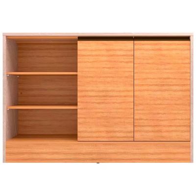 Balcão Cristal MDP 15 mm com 2 Portas e 3 Prateleiras Bartira Lâmina Mel