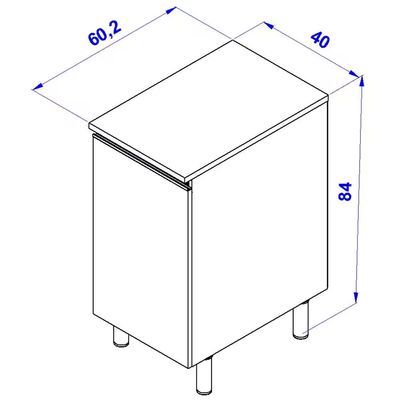 Balcão Cristal MDP 15 mm com 1 Porta e 1 Prateleira Bartira Freixo