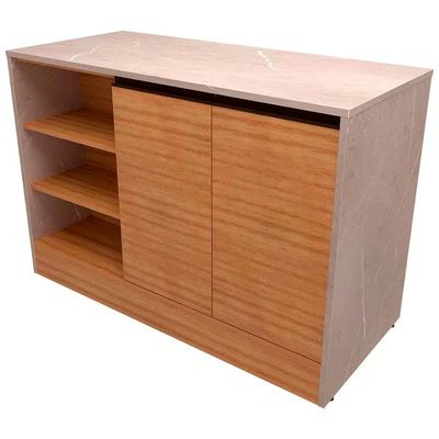 Balcão Cristal MDP 15 mm com 2 Portas e 3 Prateleiras Bartira Lâmina Mel