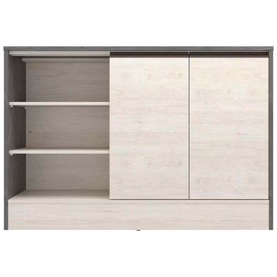 Balcão Cristal MDP 15 mm com 2 Portas e 3 Prateleiras Bartira Freixo