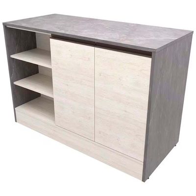 Balcão Cristal MDP 15 mm com 2 Portas e 3 Prateleiras Bartira Freixo