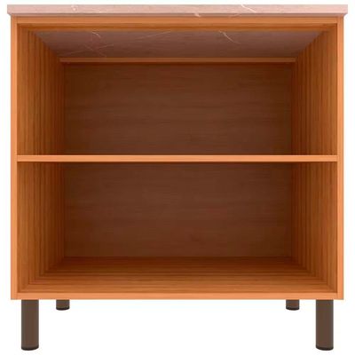 Balcão Bartira Cristal MDP 15mm com 2 Portas e 1 Prateleira - 80,1cm de largura Lâmina Mel