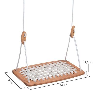 Balanço Garden Com Assento Em Corda Trançada Natural-bege