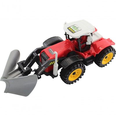 Brinquedo Trator Escavadeira Miniatura Articulado Vermelho Fricção 26cm