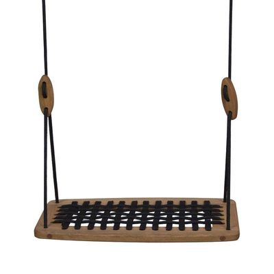 Balanço Garden Com Assento Em Corda Trançada Natural-preto