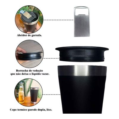 Copo Térmico C/ Abridor E Tampa 473ml Variado