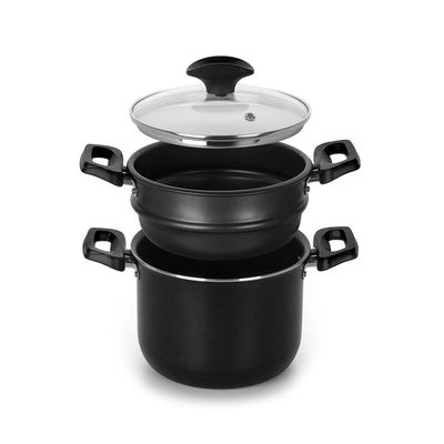 Cuscuzeira Induct+ Preta 16cm 2,4L Alumínio Antiaderente
