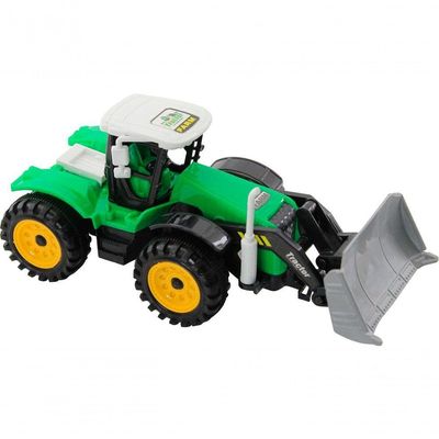 Brinquedo Trator Escavadeira Miniatura Articulado Verde Fricção 25cm