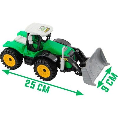 Brinquedo Trator Escavadeira Miniatura Articulado Verde Fricção 25cm