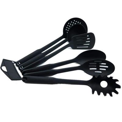 Conjunto Kit Utensílios Cozinha Nylon Pegadores Preto