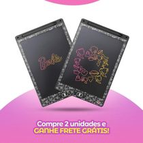 Lousa Mágica Led Barbie Infantil Lcd Tablet Preta + Caneta Presente Menina Qualidade Premium