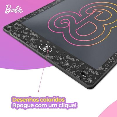 Lousa Mágica Led Barbie Infantil Lcd Tablet Preta + Caneta Presente Menina Qualidade Premium