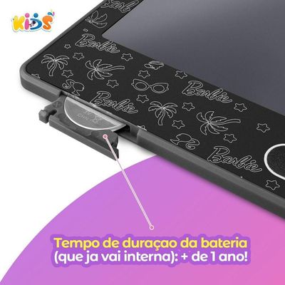 Lousa Mágica Led Barbie Infantil Lcd Tablet Preta + Caneta Presente Menina Qualidade Premium