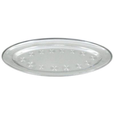 Kit 8 Bandejas Oval Em Aço Inox 29cm