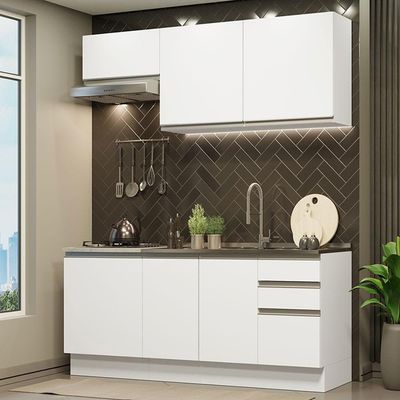 Cozinha Completa 180007 Com Armário E Balcão Branco Branco